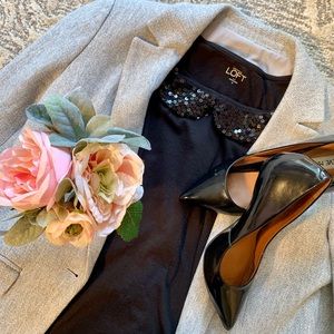 Sequin Collar Loft Top